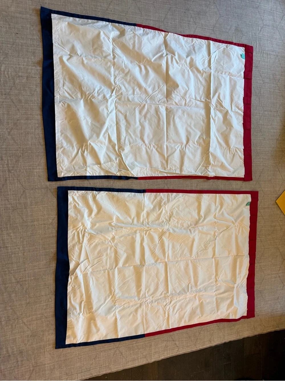 Pillowfort Colorblock Navy & Red Black-out Window Curtains